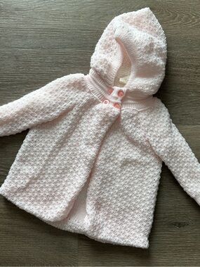 Minibamba | Light Pink Cardigan Jacket with Hood